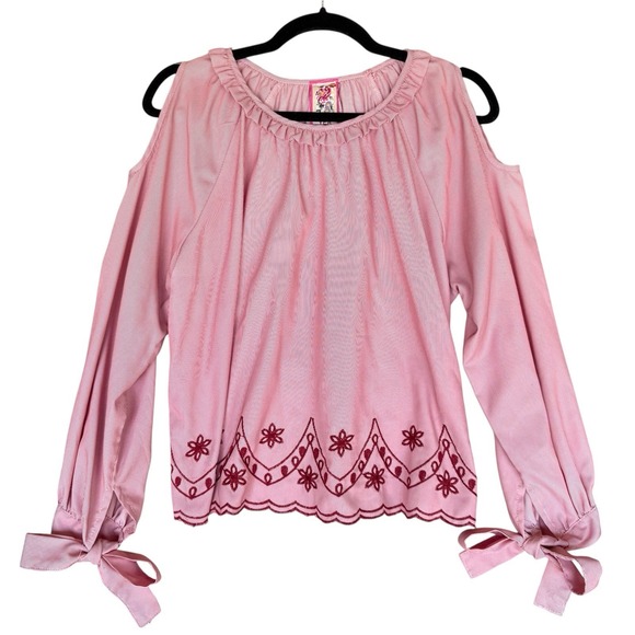 Tops - Yea Los Angeles‎ Shirt Womens Small Red White Striped Bows Boho Coquette Ruffles